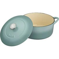 Denby Pavilion Gusseisentopf Rund Ø26 Cm, Hellblau -Deutschland Kochzauber Verkaufs-Shop denby cast iron 26cm round casserole 5