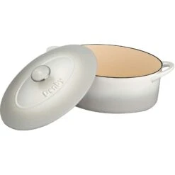 Denby Natural Canvas Gusseisentopf Oval Ø28 Cm, Weiß -Deutschland Kochzauber Verkaufs-Shop denby cast iron 28cm oval casserole 12