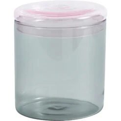 Hay Borosilicate Dose L Ø12x13,5 Cm, Grau/Hell-Pink