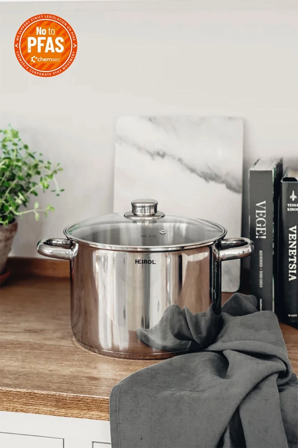 Heirol Kasserolle Mit Glasdeckel 24 Cm 7,5 L 2 Heirol Kasserolle Mit Glasdeckel 24 Cm 7,5 L – Bild 2