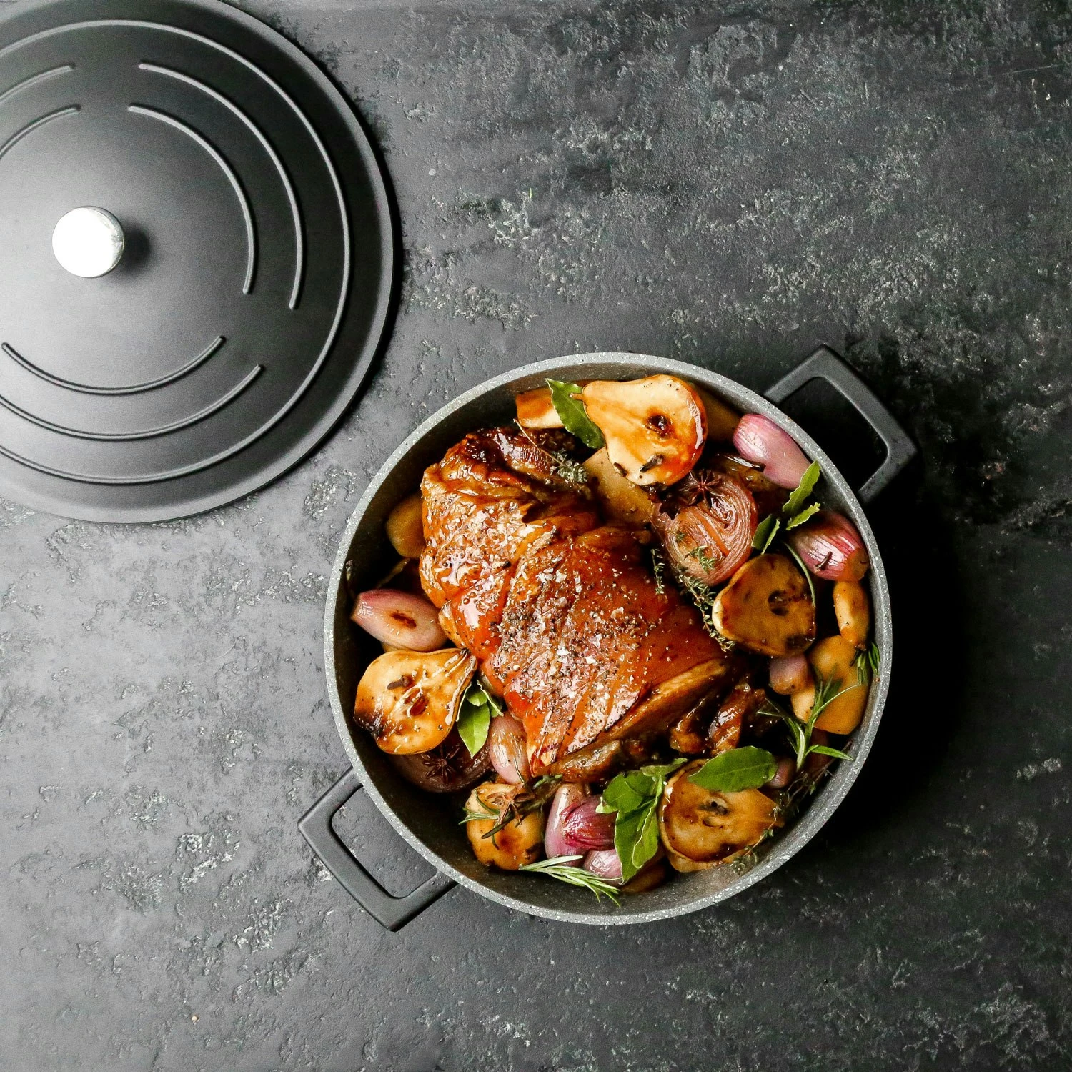 Kitchen Craft MasterClass Kasserolle Schwarz, 5 L 3 Kitchen Craft MasterClass Kasserolle Schwarz, 5 L – Bild 3