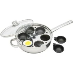 Kitchen Craft Eierpochierer 6 Loch 28 Cm -Deutschland Kochzauber Verkaufs-Shop kitchen craft stainless steel six hole egg poacher 28cm gift box 2