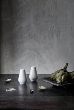 Lyngby Porcelæn Rhombe Salt & Pepper Set, White -Deutschland Kochzauber Verkaufs-Shop lyngby porceln rhombe salt pepper set white 2