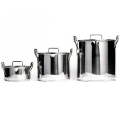 Topfset Stapelbar 3-er Set, Edelstahl -Deutschland Kochzauber Verkaufs-Shop mareld mareld stackable pot set stainless steel 1 45 10l 2