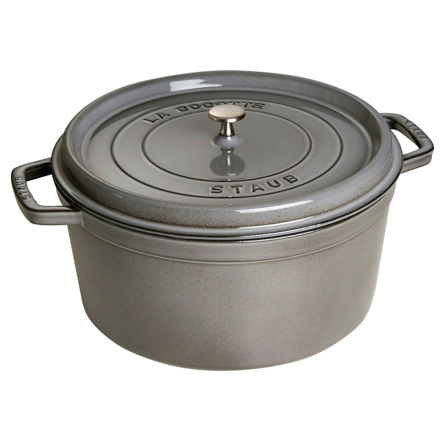 Staub Round Cocotte 34 Cm 12,6 L, Grey 1 Staub Round Cocotte 34 Cm 12,6 L, Grey